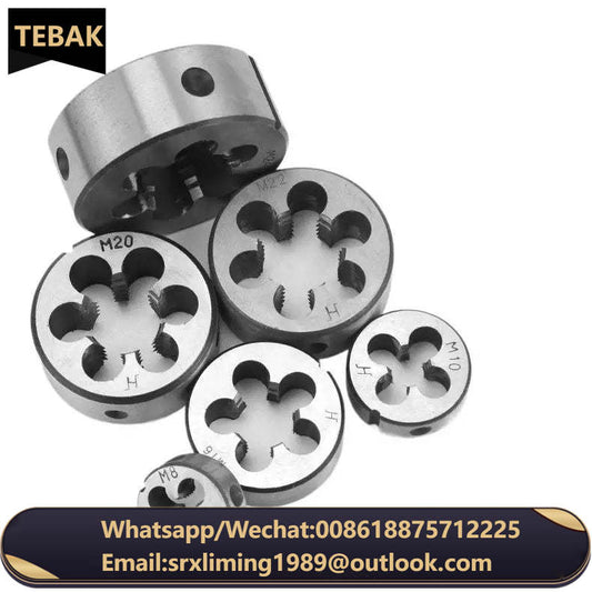 TEBAK HSS-E Metric in Stock DIN223 M2.5-M36 Various Sizes Threading Rolling Round Dies Circular Thread Dies for Thread Cutting