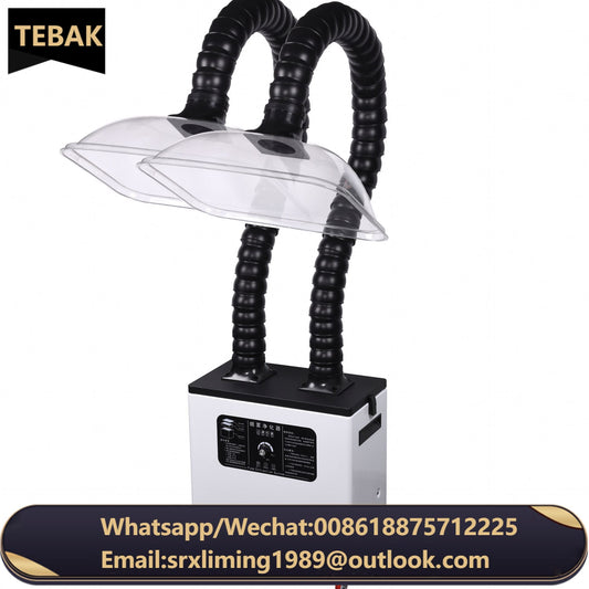 TEBAK 2 Ducts Soldering Fume Extractor Laser Smoke Filter air Purification Absorber Solder Exhaust Fume Extractor