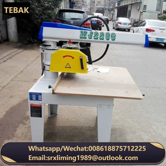 A Mj2236 Industrial Portable Wood Saw Machine Radial Arm Saw Controllable Feed Rate Woodworking Sawing Machine Semi-Automatization