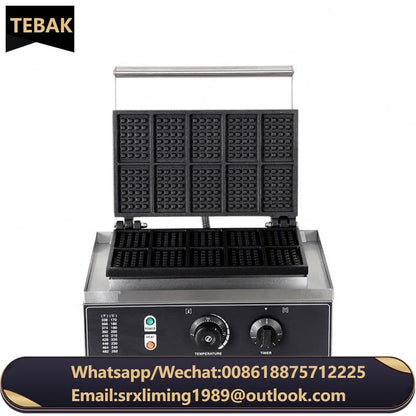 Factory Wholesale Commercial Rectangle Waffle Baker 10pcs Nonstick Electric Belgian Waffle Maker Machine Snack Machine