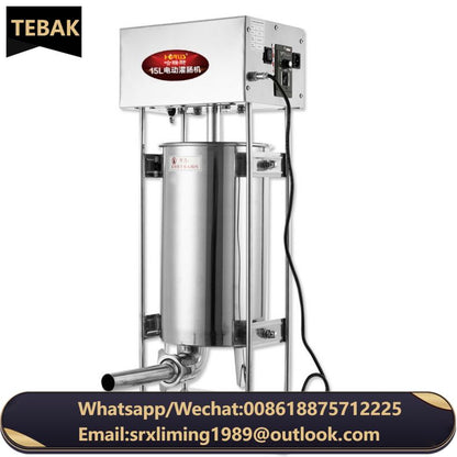 TEBAK Automatic Electric Sausage Making Machine 10L 15L Large Capacity Sausage Filling Machinery Electric Sausage Stuffer