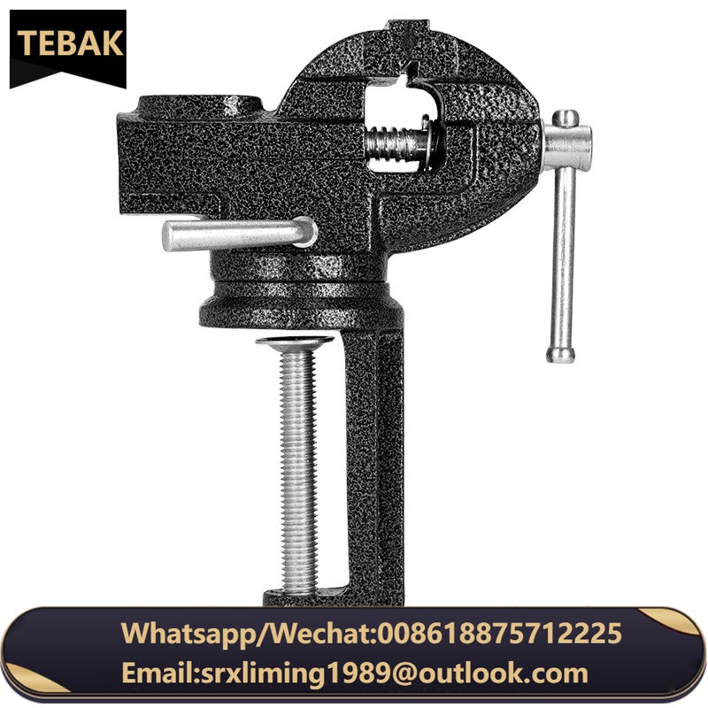 ANDUUK DL110080 Multi-functional Swivel Small Table Vice Household Work Flat Vice Type 80 Black Sliding Smooth Strong Clamping