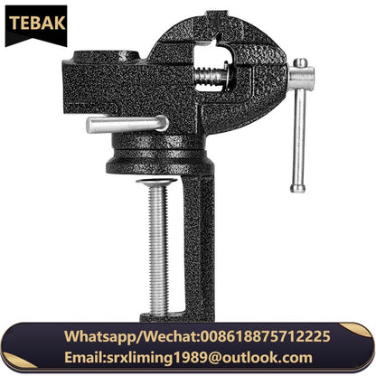 ANDUUK DL110080 Multi-functional Swivel Small Table Vice Household Work Flat Vice Type 80 Black Sliding Smooth Strong Clamping