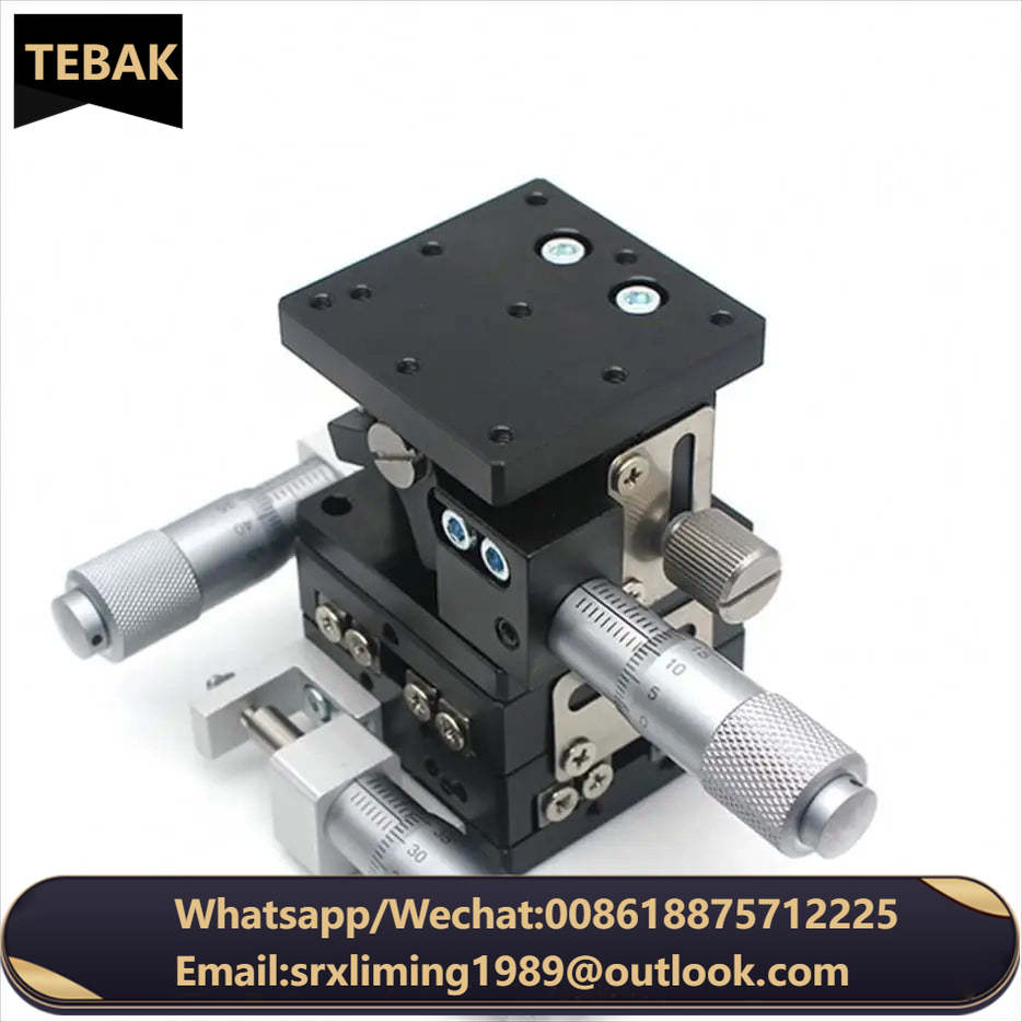 TEBSAK XYZ 3 Axis Linear Stage Trimming Platform Bearing Tuning Sliding Table 60x60mm