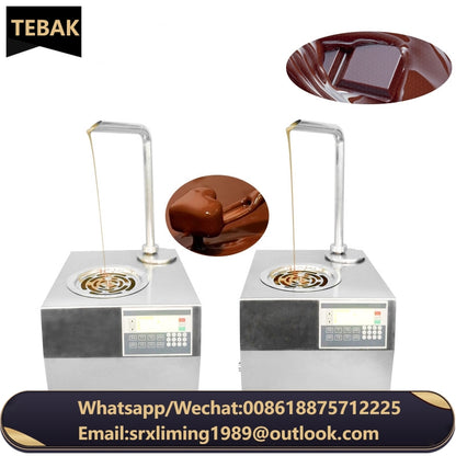 TEBAK Table Top Commercial Chocolate Tempering Melting Machine Stainless Steel Chocolate Melting Spray Liquid Waterfall Machine