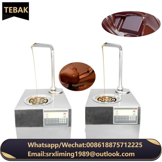 TEBAK Table Top Commercial Chocolate Tempering Melting Machine Stainless Steel Chocolate Melting Spray Liquid Waterfall Machine