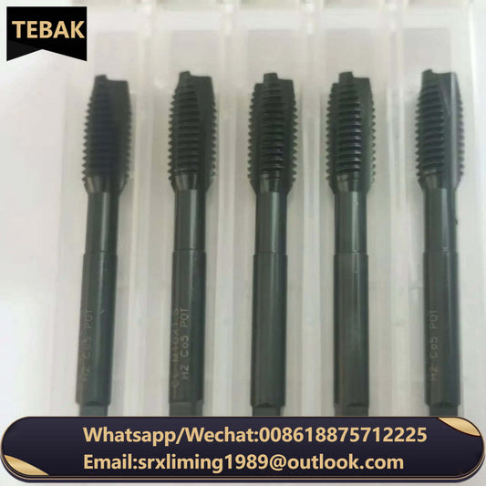 TEBAK Thread Taps Cutting Tool Straight Flute Machine Screw Thread Taps High Speed HSS Black Coating Machine Cutting Tools