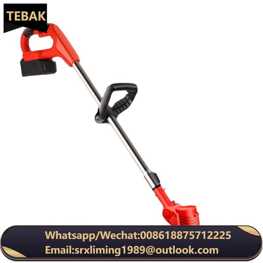 Portable Lightweight 21V Cordless Electric Grass Trimmer Weed Eater with 1 Rechargeable Battery and Folding Handle for Lawn Use
