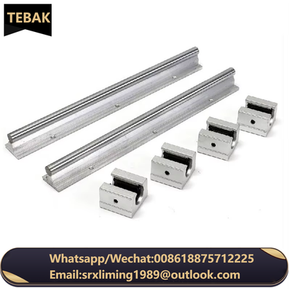 TEBAK  Rails+4 SBR16UU Sliders  Linear Guide Slider 100mm 200 500 1000mm Linear Guide Open Linear Bearing Guide Rail